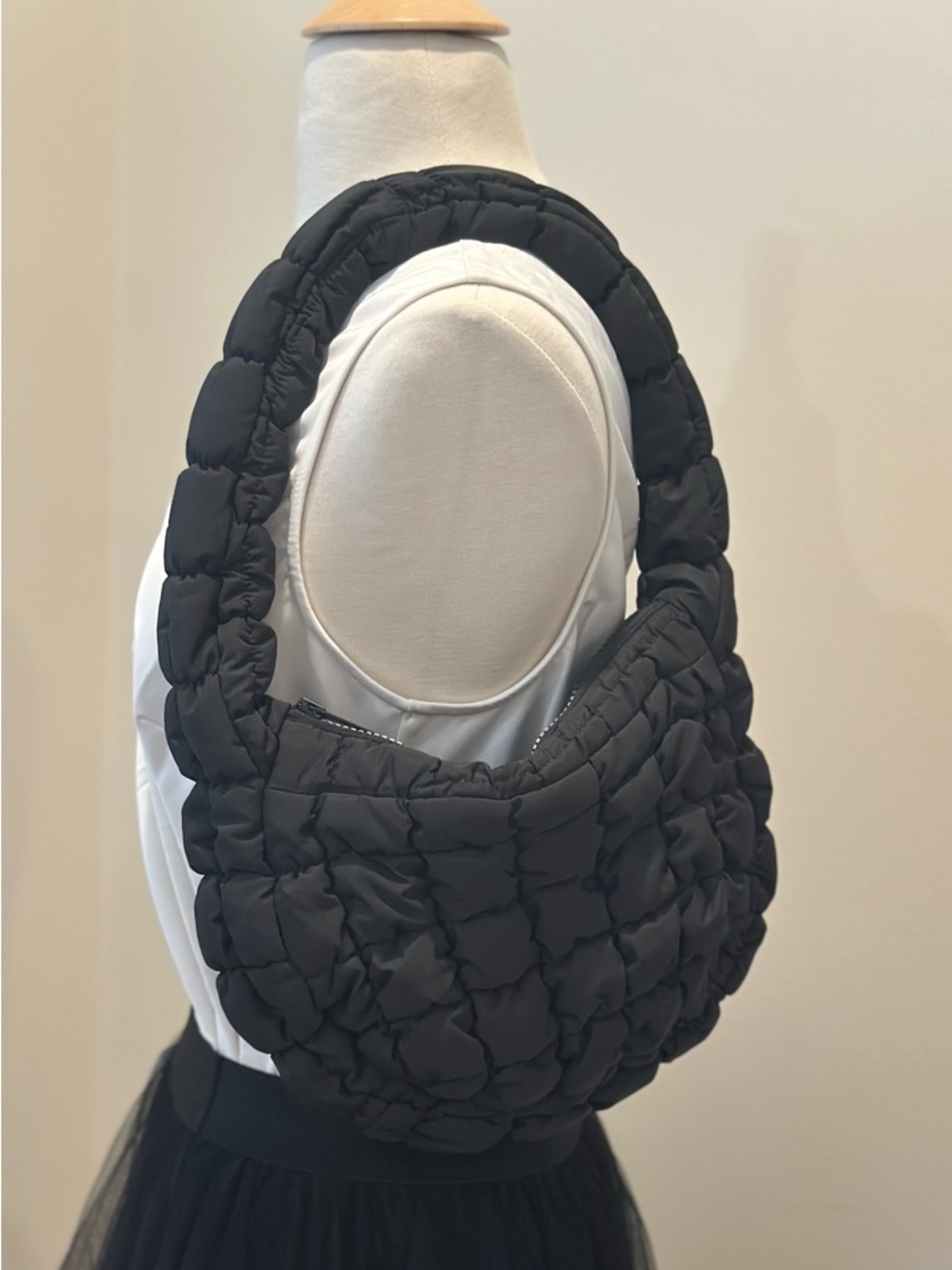 Black Quilted Shoulder Bag - Fashionable Everyday Carry